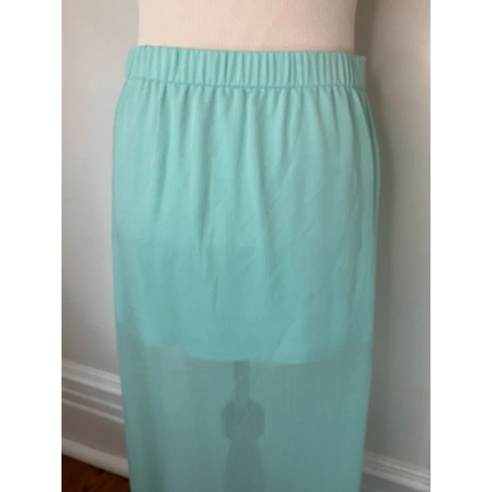 Express Maxi Skirt Sheer XS High Slit Fairy Grunge Seafoam‎ Green Festival